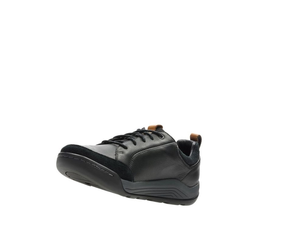 Baskets Décontractées Clarks Ashcombe Bay Gore-tex Cuir Homme Noir | RCBL10347