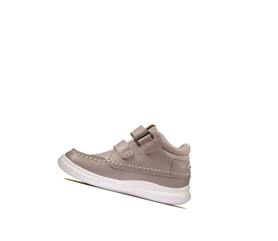 Baskets Décontractées Clarks Crest Tuktu Cuir Fille Rose | AYTU76489