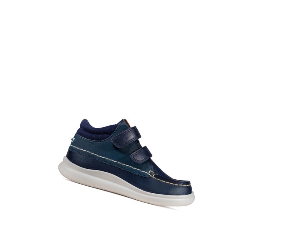 Baskets Décontractées Clarks Crest Tuktu Cuir Fille Bleu Marine | BRXZ95178