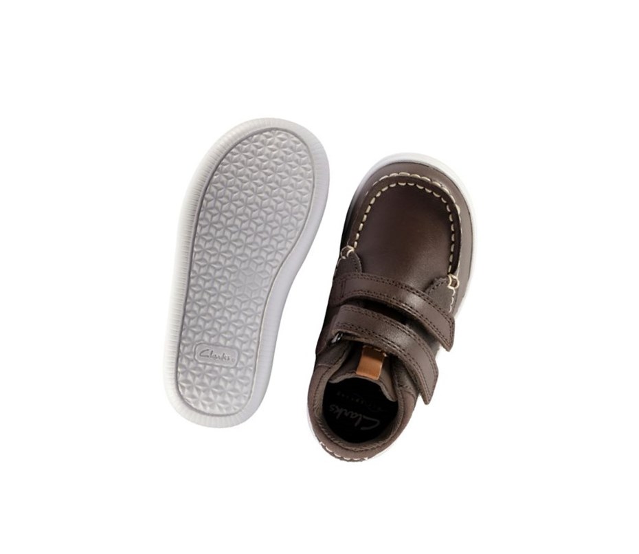 Baskets Décontractées Clarks Crest Tuktu Cuir Fille Marron | FCXE53871