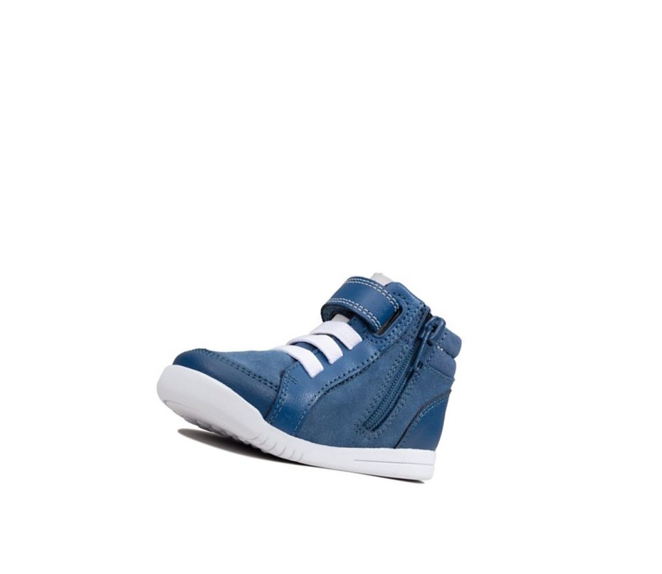 Baskets Décontractées Clarks Emery Beat Daim Garcon Bleu | DVZS71036