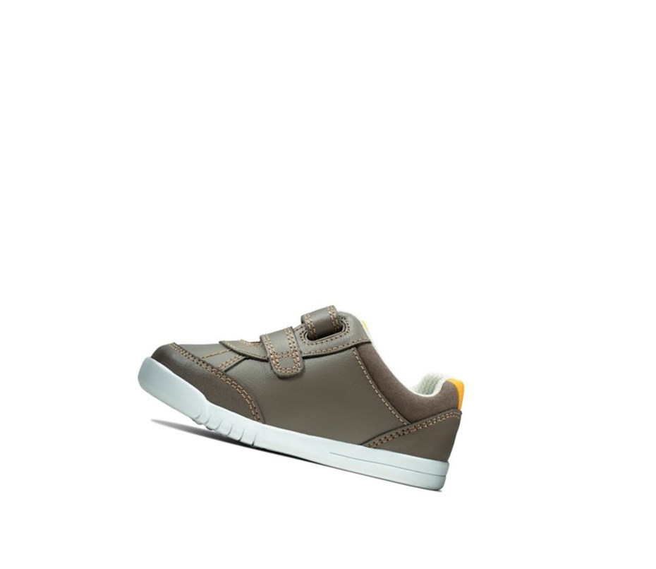 Baskets Décontractées Clarks Emery Sky Cuir Garcon Marron | AEIY42670