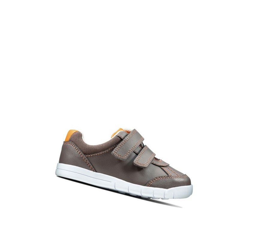 Baskets Décontractées Clarks Emery Sky Cuir Fille Marron | XARG12534