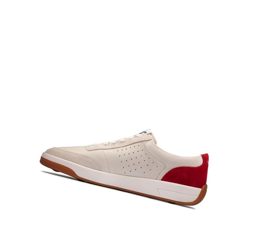 Baskets Décontractées Clarks Hero Air Dentelle Homme Blanche Rouge | EAST70392