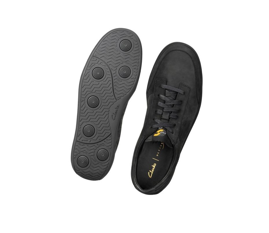 Baskets Décontractées Clarks Hero Air Dentelle Nubuck Homme Noir | FVPU92405