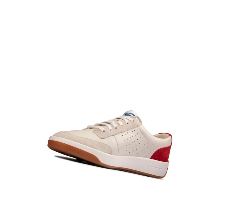 Baskets Décontractées Clarks Hero Air Dentelle Femme Blanche Rouge | PXZK09741