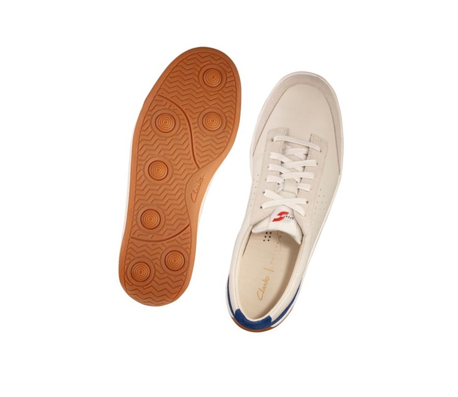 Baskets Décontractées Clarks Hero Air Dentelle Homme Blanche Bleu | QIXZ79812