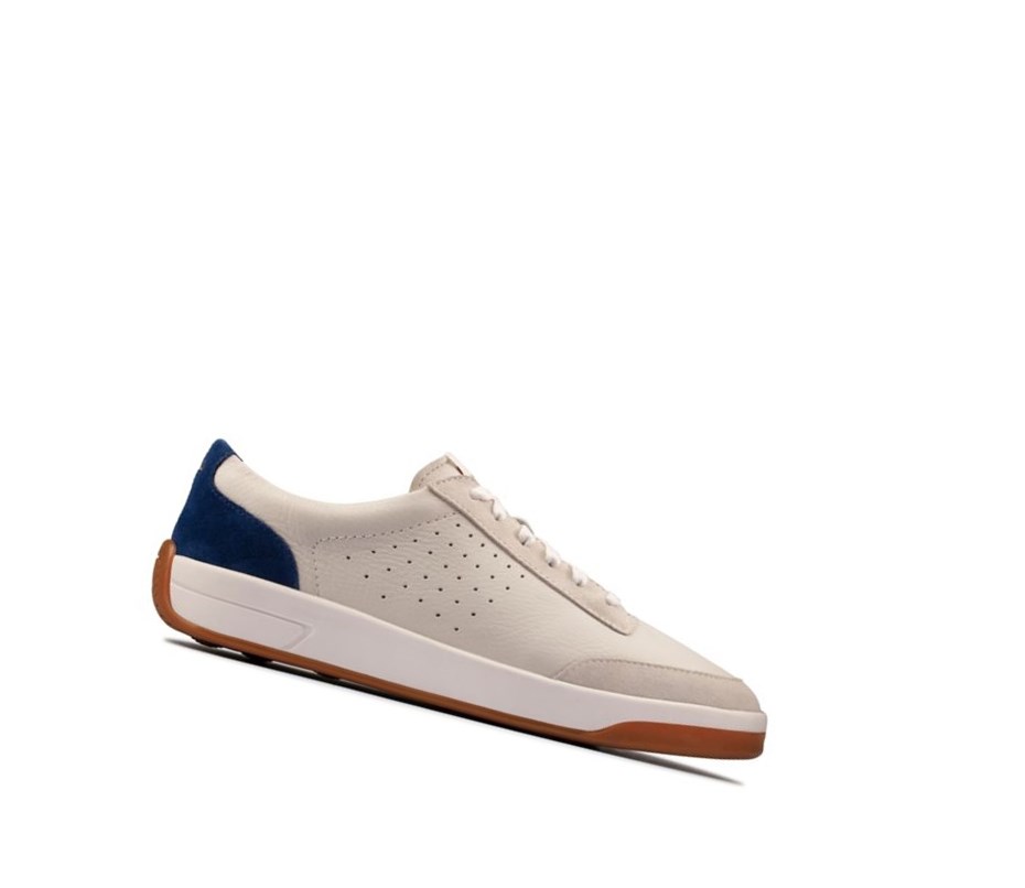 Baskets Décontractées Clarks Hero Air Dentelle Homme Blanche Bleu | QIXZ79812