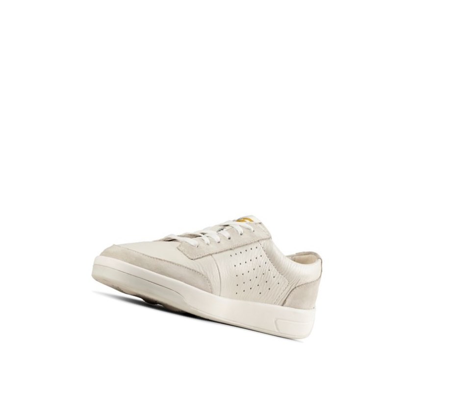 Baskets Décontractées Clarks Hero Air Dentelle Cuir Femme Blanche | XNYG23416