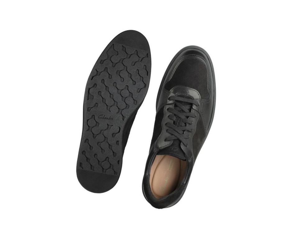 Baskets Décontractées Clarks Hero Jump Daim Homme Noir | VCHW54376