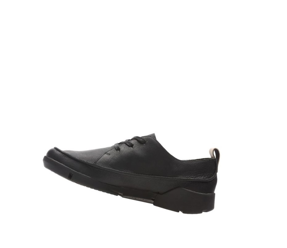 Baskets Décontractées Clarks Tri Clara Cuir Femme Noir | AQCI34512