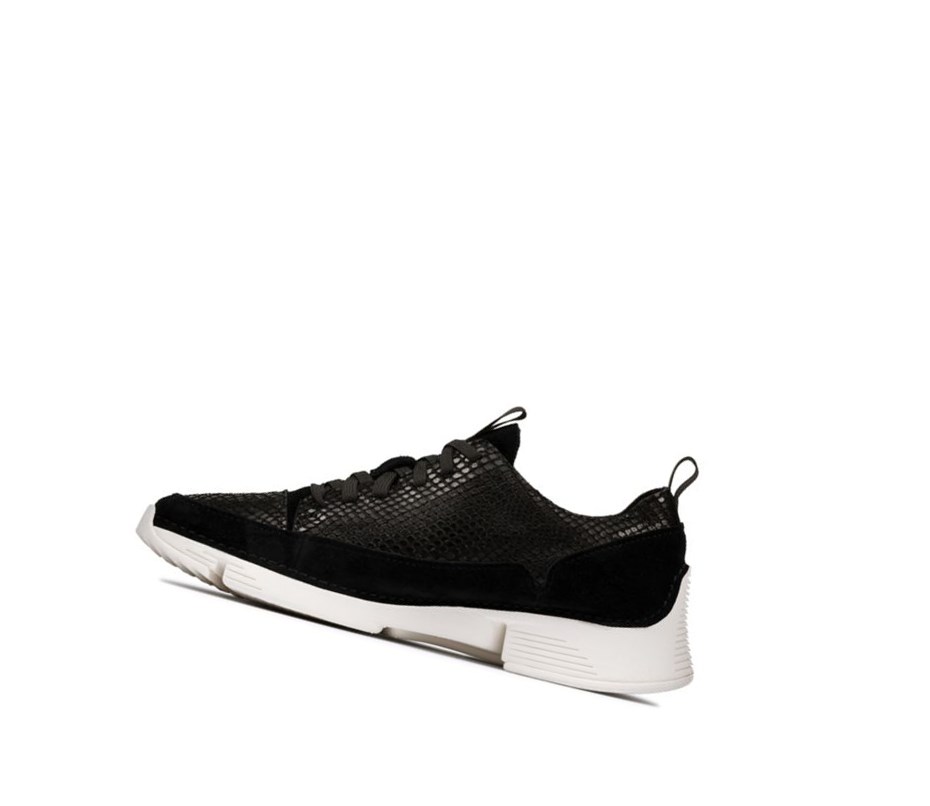 Baskets Décontractées Clarks Tri Spark Cuir Femme Noir Serpent | WLDM23410