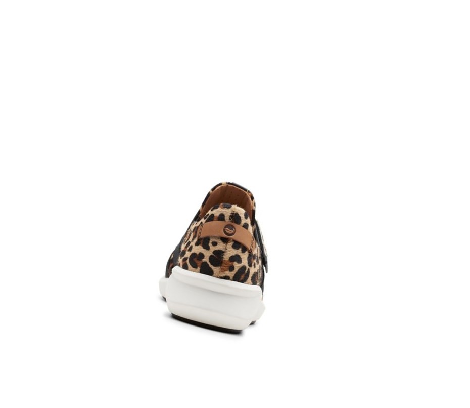 Baskets Décontractées Clarks Un Rio Brides Print Pony Cuir Femme Leopard | MKWA20691