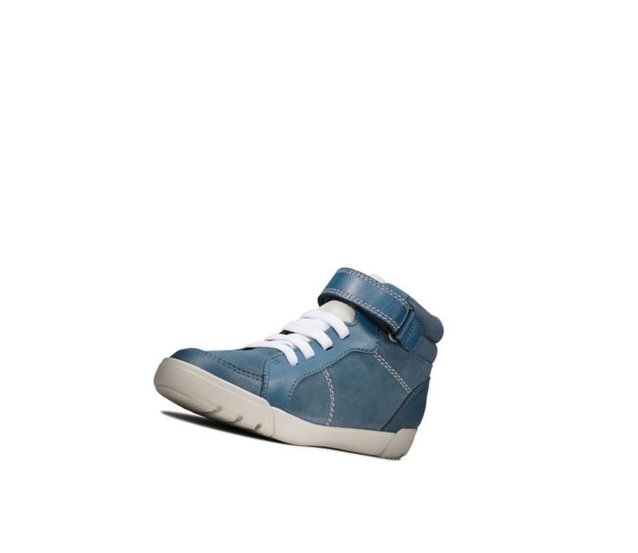 Bottes Casual Clarks Emery Beat Daim Garcon Bleu | OZJU98735