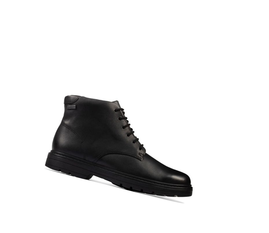 Bottes Cuir Clarks Loxham Walk Gore-tex Cuir Garcon Noir | JXMD14375