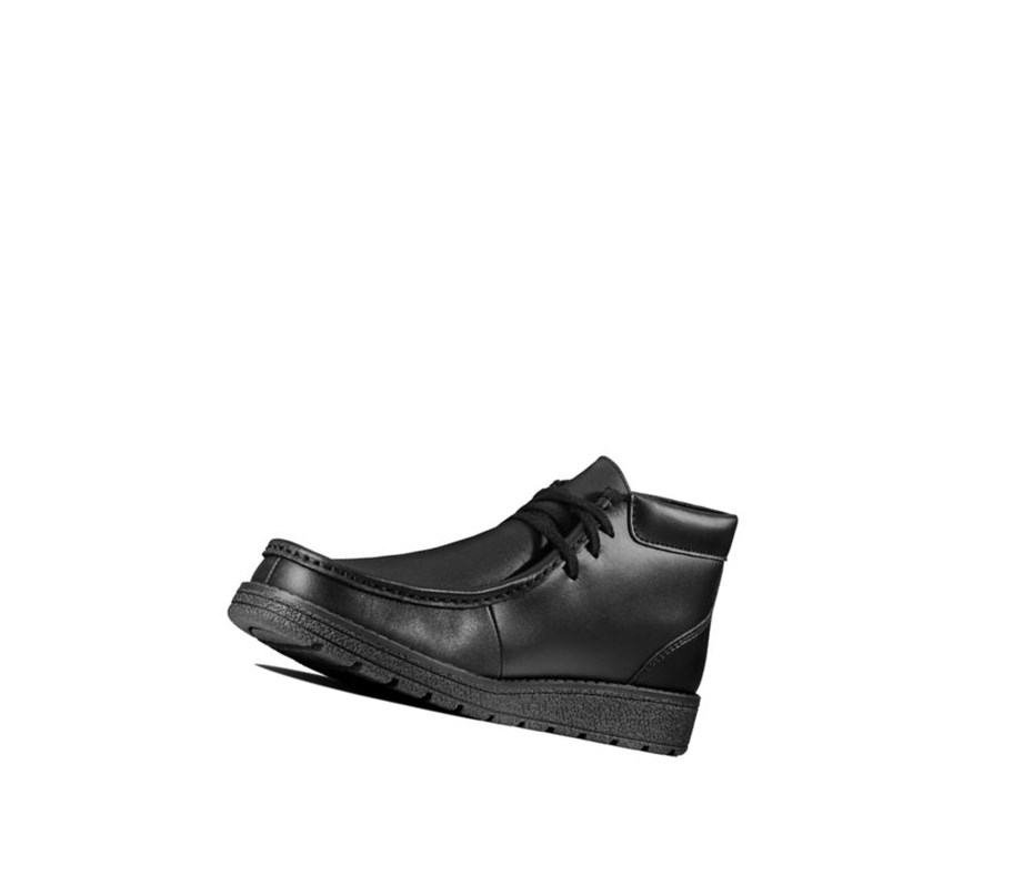 Bottes Cuir Clarks Mendip Loop Cuir Garcon Noir | WGIY97054