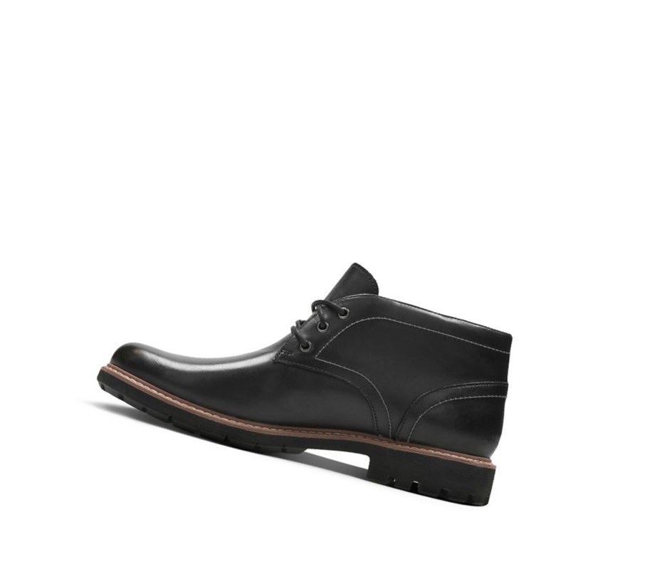 Bottes Du Désert Clarks Batcombe Lo Cuir Homme Noir | WLKC74618