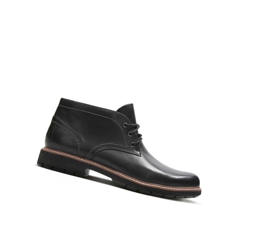 Bottes Du Désert Clarks Batcombe Lo Cuir Homme Noir | WLKC74618