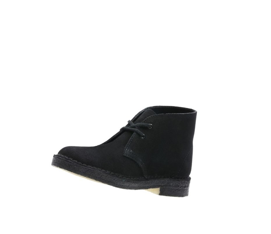 Bottes Du Désert Clarks Iconic Daim Femme Noir | NGSP79041