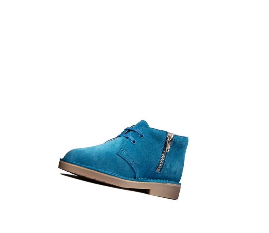 Bottes Du Désert Clarks Iconic Daim Garcon Bleu | IKNX98641