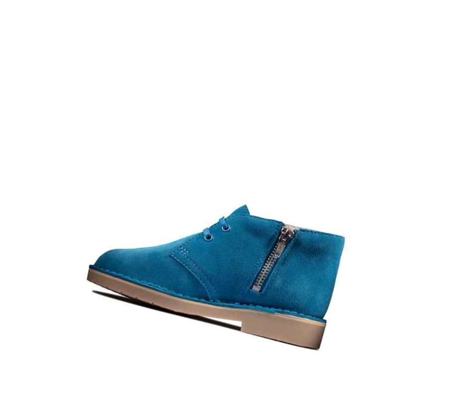 Bottes Du Désert Clarks Iconic Daim Garcon Bleu | IKNX98641