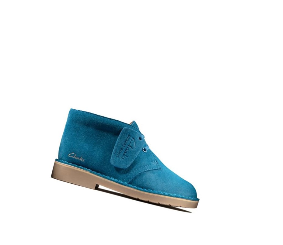 Bottes Du Désert Clarks Iconic Daim Garcon Bleu | IKNX98641