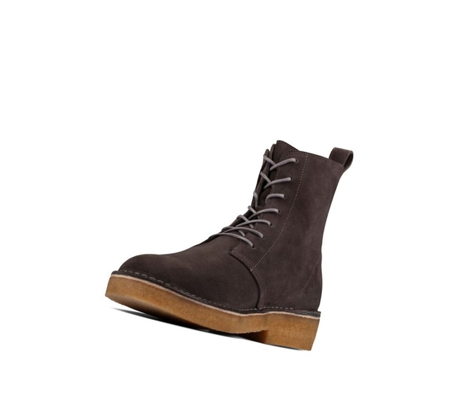 Bottes Du Désert Clarks Mali 2 Cuir Homme Grise Foncé | LIWK42308