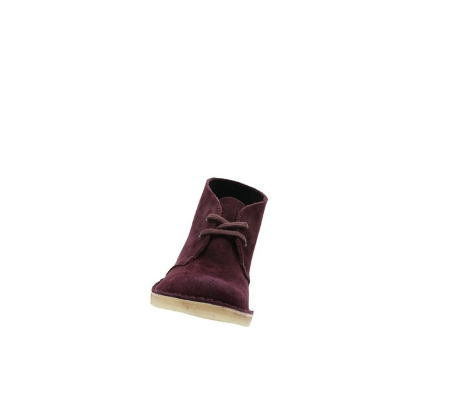 Bottes Du Désert Clarks Originale Daim Femme Bordeaux | CQZK79426