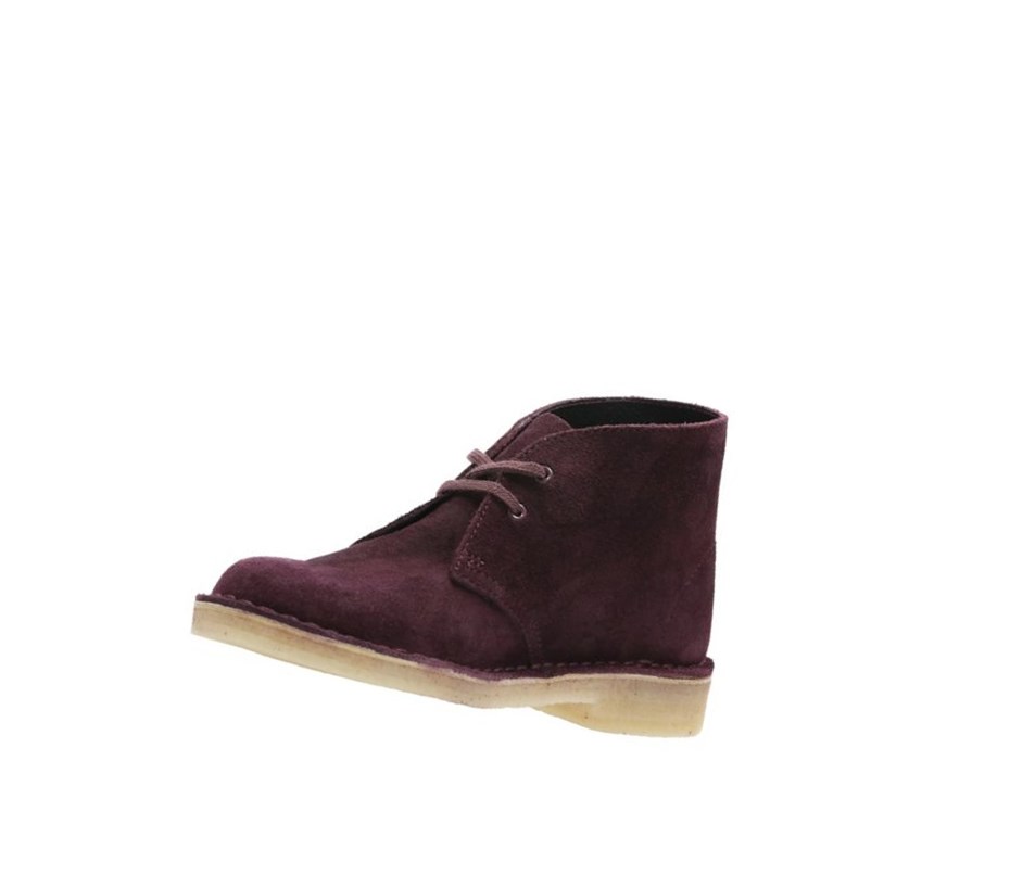 Bottes Du Désert Clarks Originale Daim Femme Bordeaux | CQZK79426