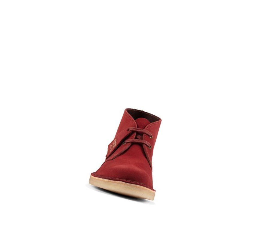 Bottes Du Désert Clarks Originale Daim Femme Rouge | FMYJ08419