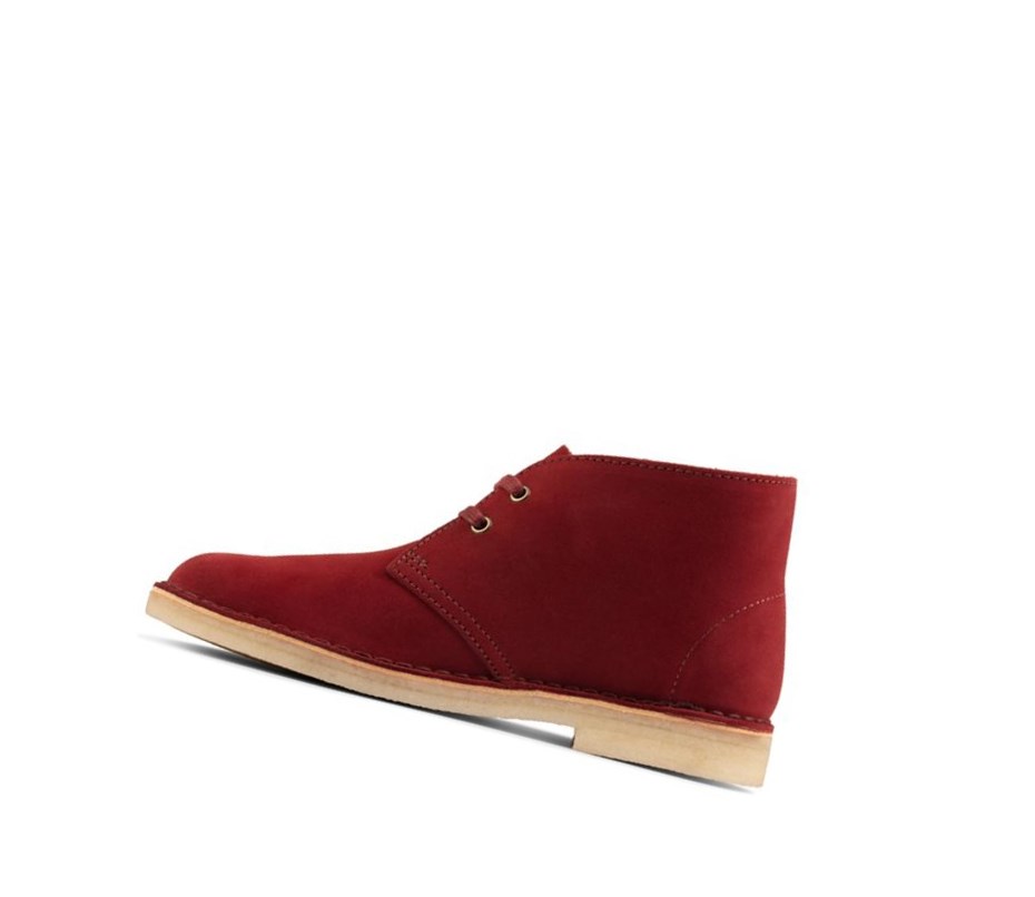 Bottes Du Désert Clarks Originale Daim Femme Rouge | FMYJ08419