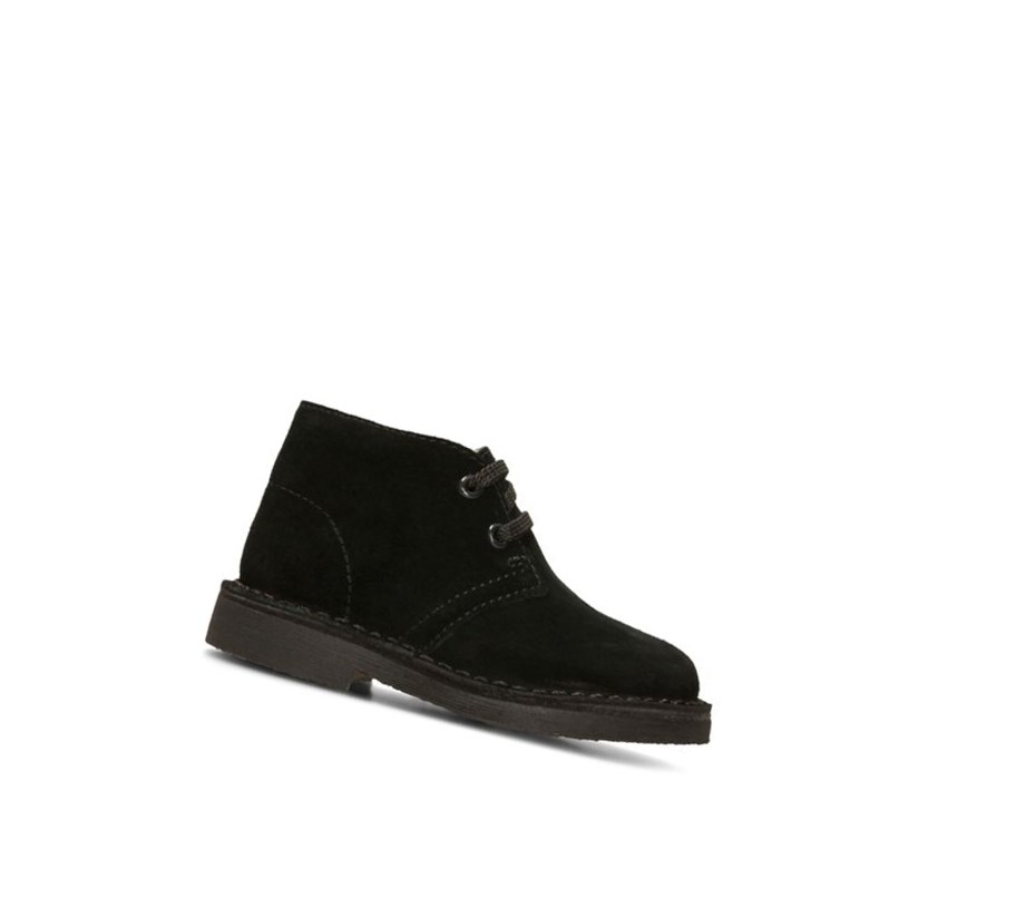 Bottes Du Désert Clarks Originale Daim Fille Noir | QVOH20617