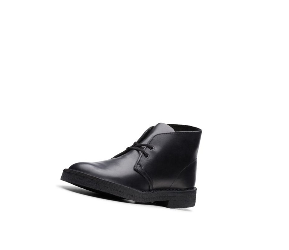 Bottes Du Désert Clarks Originale Polished Cuir Homme Noir | RHMU85029