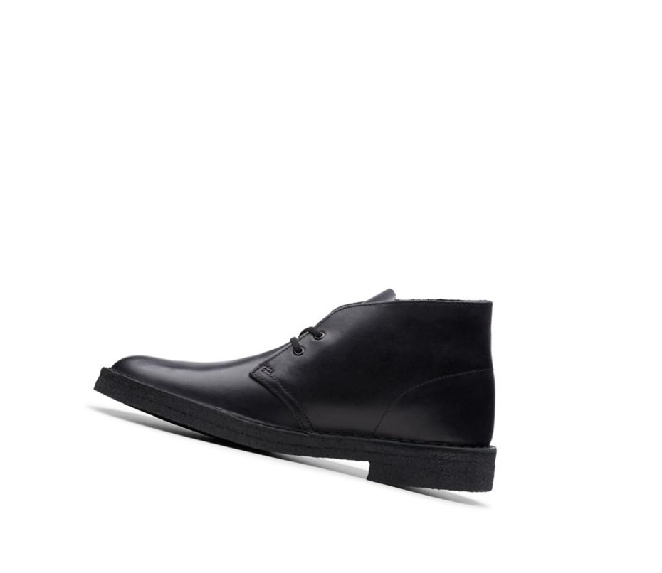 Bottes Du Désert Clarks Originale Polished Cuir Homme Noir | RHMU85029