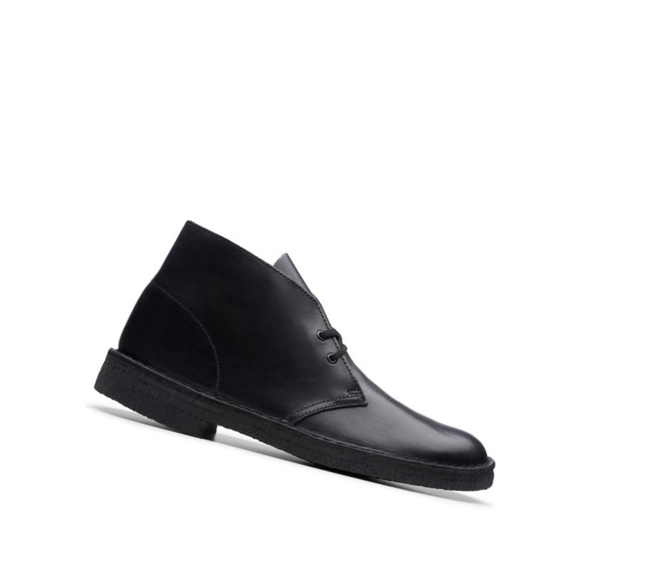 Bottes Du Désert Clarks Originale Polished Cuir Homme Noir | RHMU85029