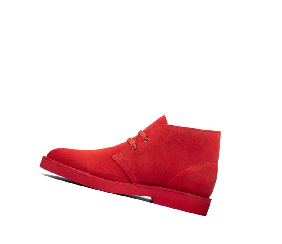 Bottes Du Désert Clarks Ortholite Daim Femme Rouge | EUOH61408