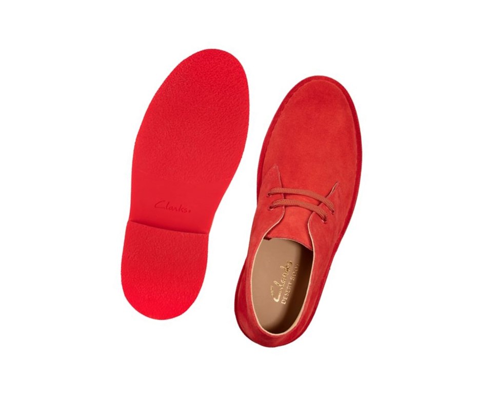 Bottes Du Désert Clarks Ortholite Daim Femme Rouge | EUOH61408