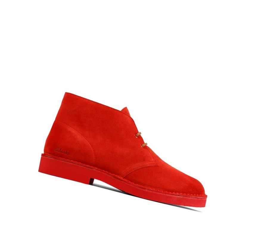 Bottes Du Désert Clarks Ortholite Daim Homme Rouge | FHNP30527