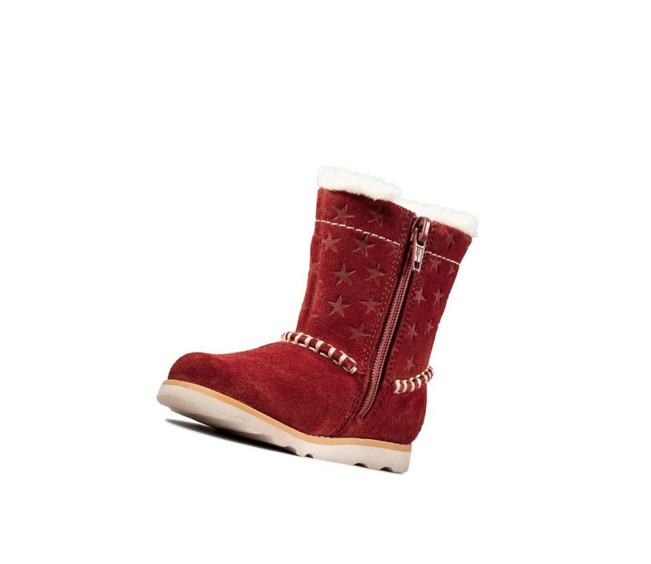 Bottes En Daim Clarks Crown Piper Daim Fille Rouge Foncé | XOUJ19653