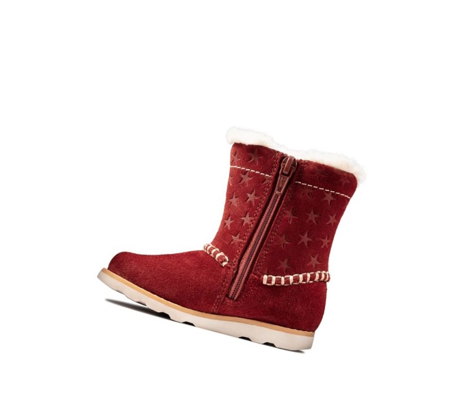 Bottes En Daim Clarks Crown Piper Daim Fille Rouge Foncé | XOUJ19653