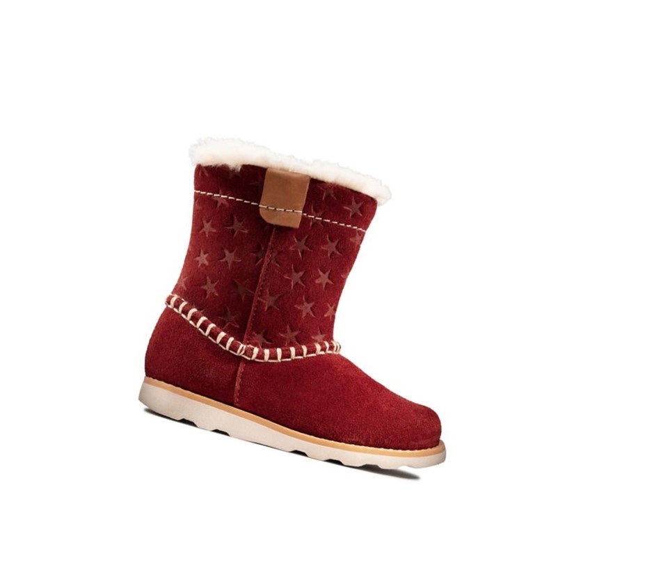 Bottes En Daim Clarks Crown Piper Daim Fille Rouge Foncé | XOUJ19653