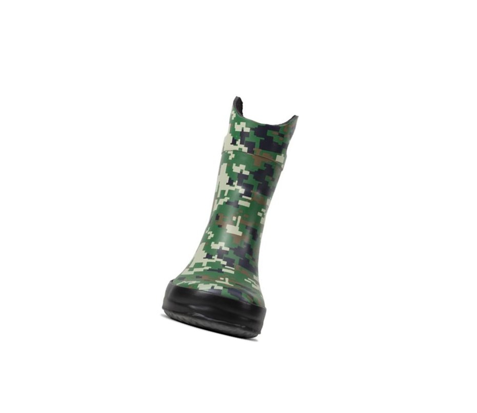 Bottes de Pluie Clarks Tarri Star Fille Vert Olive Camouflage | HEUB16837