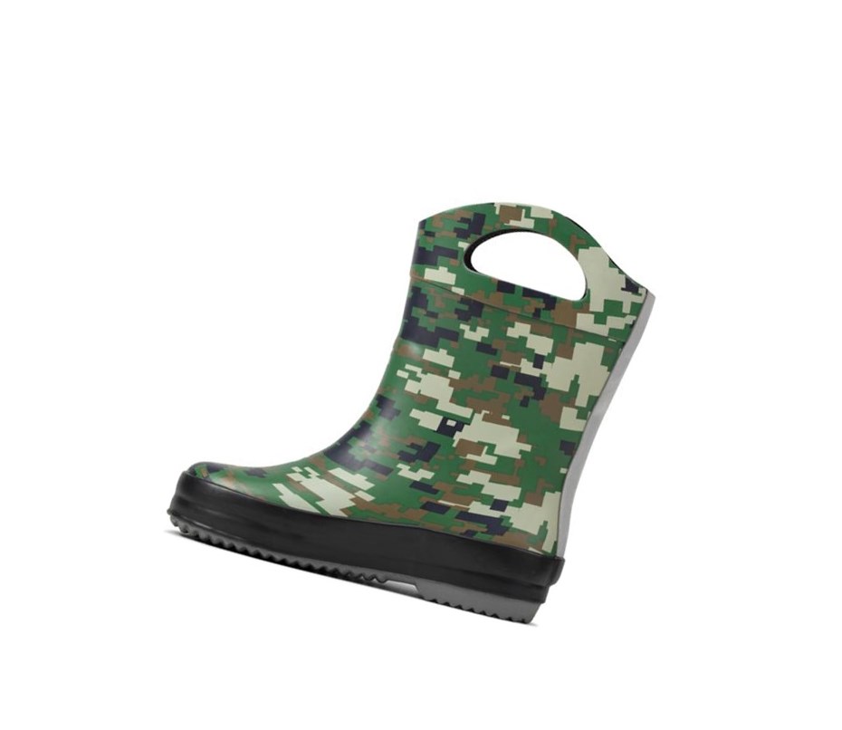 Bottes de Pluie Clarks Tarri Star Fille Vert Olive Camouflage | HEUB16837