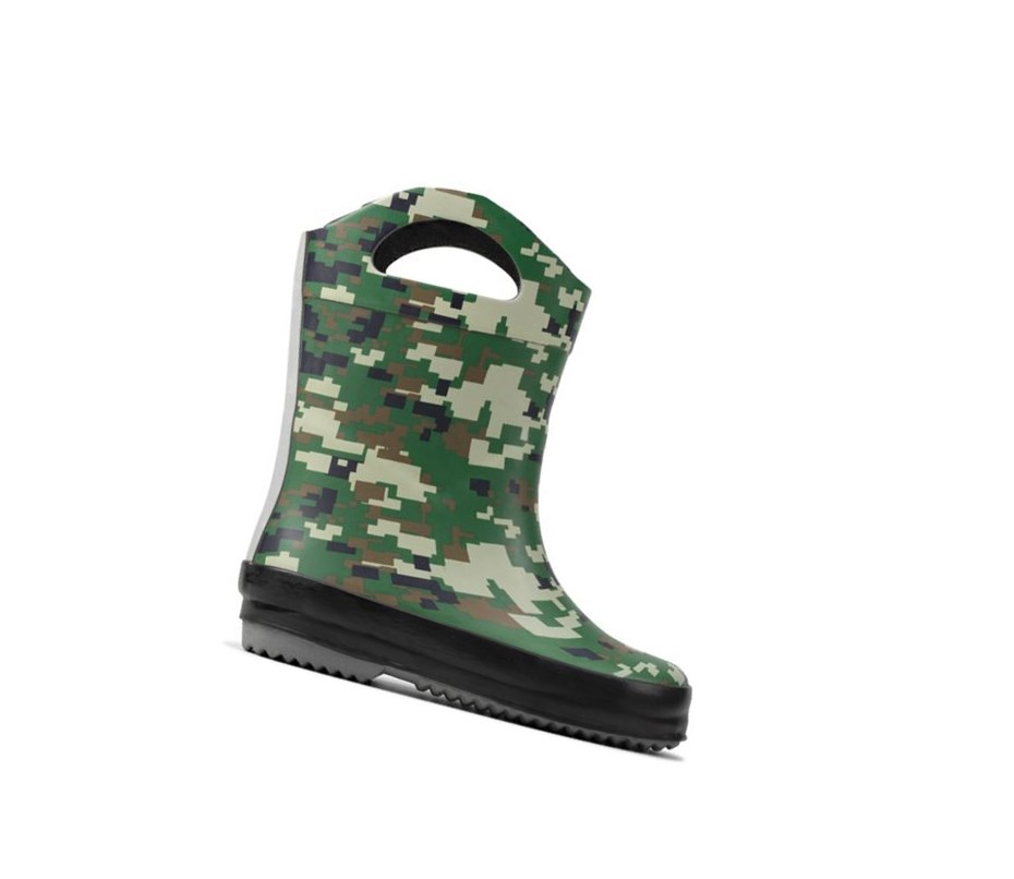 Bottes de Pluie Clarks Tarri Star Fille Vert Olive Camouflage | HEUB16837