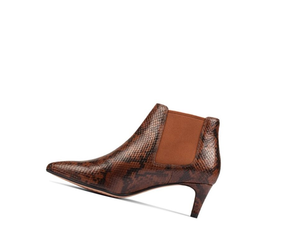 Bottes à Talons Clarks Laina 55 Cuir Femme Marron Foncé | JWMD45809