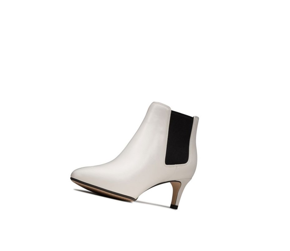 Bottes à Talons Clarks Laina 55 Cuir Femme Blanche | OLXM29413