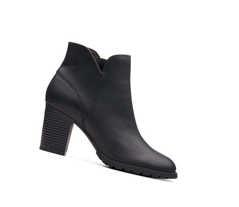 Bottes à Talons Clarks Verona Trish Cuir Femme Noir | VOQC36791