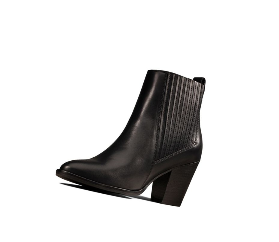 Bottes à Talons Clarks West Lo Cuir Femme Noir | WHJL94253