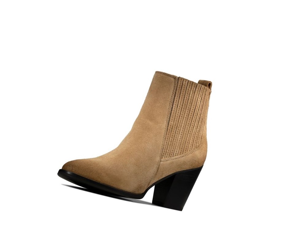 Bottes à Talons Clarks West Lo Daim Femme Marron | LJED98071