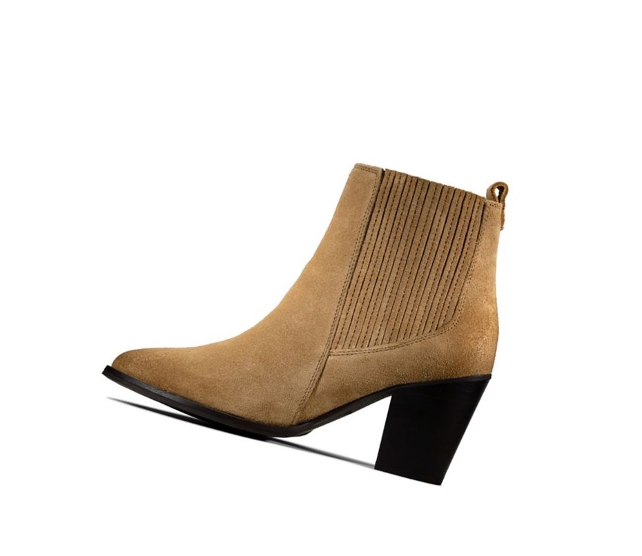 Bottes à Talons Clarks West Lo Daim Femme Marron | LJED98071